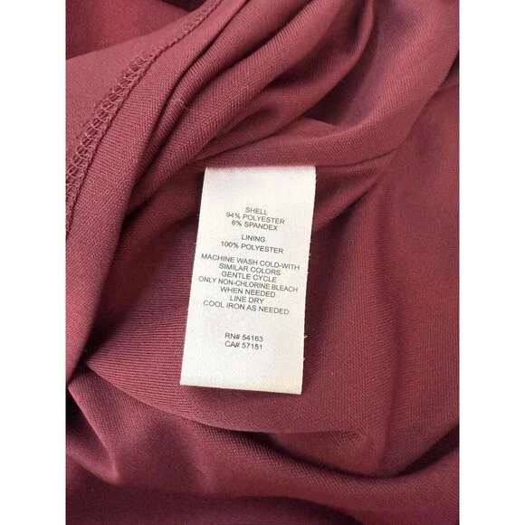 JESSICA HOWARD Wine Ruffle Stretch Sheath Dress Medium - Picture 14 of 14